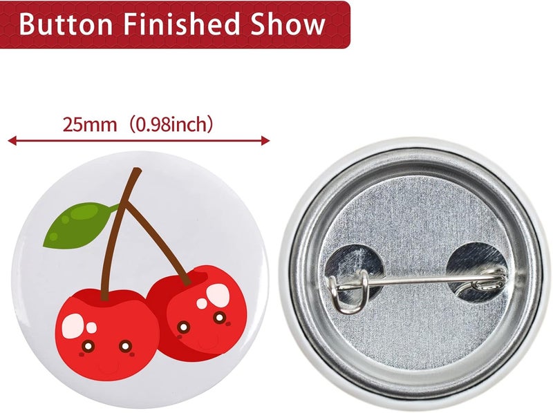 Onemorello 200 Sets Button Maker Supplies, 25mm / 0.98 inch Button Supplies Buttons Parts, (Approx. 1 inch) Metal Blank Badge Parts with Blank Paper for Buttons Maker Machine Pin Maker Press - Image 4